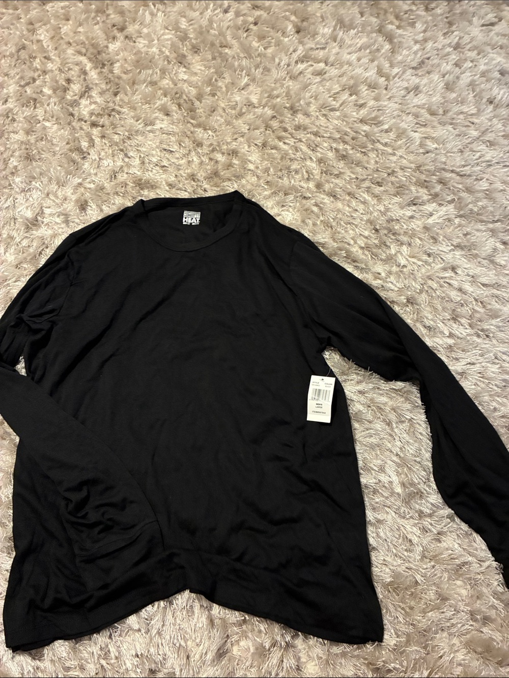 Weatherproof Black Long Sleeve Top with Heat Label